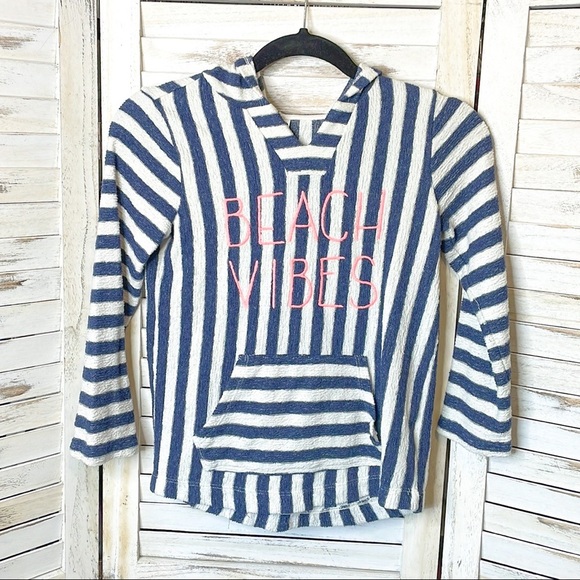 FREE W/ BUNDLE | OLD NAVY | Girl’s Striped Beach Vibes Pullover Sweatshirt - Picture 1 of 6